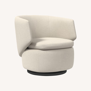 31x30" Modern Swivel Accent Chair, Ivory