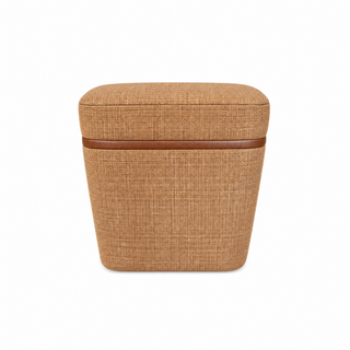 Custom Print Ottoman With Leather Lining
