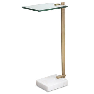 Glass Top Marble Base Accent Table