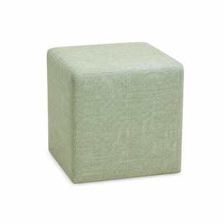 Green Custom Chevron Square Ottoman