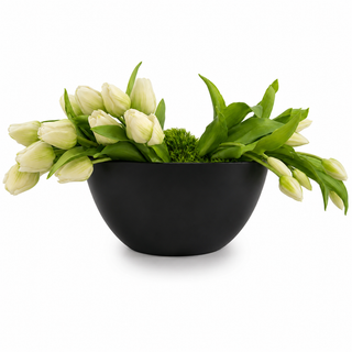 Tulips in Black Bowl