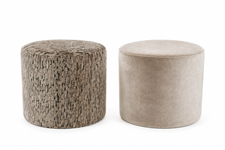 Taupe Cylinder Ottoman