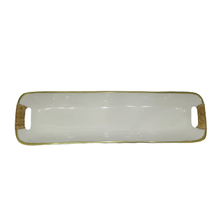 Enamel Metal Tray with Handles