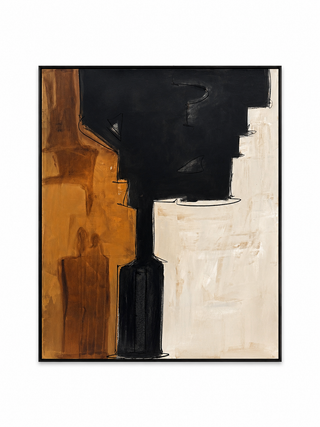 58 x 58" Custom Black and Brown Artwork