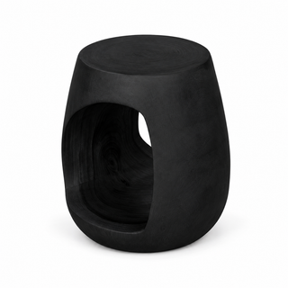 Esme Organic Wood Side Table with Cut Out