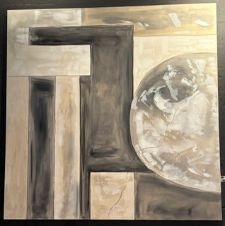 72x72 Abstract Black and Gray Artwork