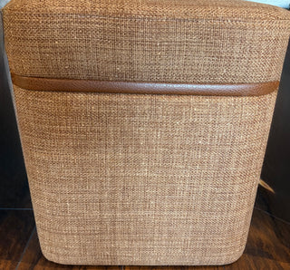 Custom Print Ottoman With Leather Lining