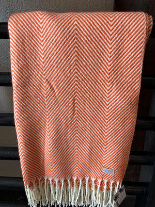 Orange Chevron Throw Blanket