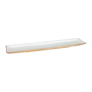 Enamel and Mangowood Rectangular Tray