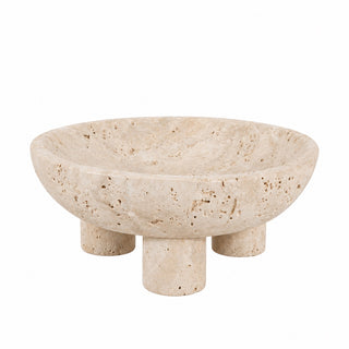 Beige Traventine Footed Bowl
