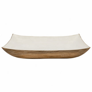 Enamel and Mangowood Square Bowl