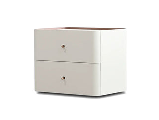 Cream Leather Nighstand