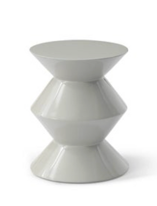 Lacquered Glossy Beige Side Table