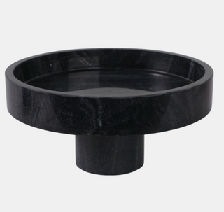 Marble Black Pedestal Bowl