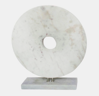 White Marble Disc Sculpture