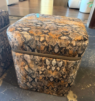 Custom Snake Print Ottoman