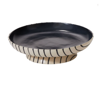 Black Lined Footed Bowl