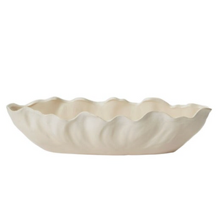 Wavy Rim Off-White Bowl