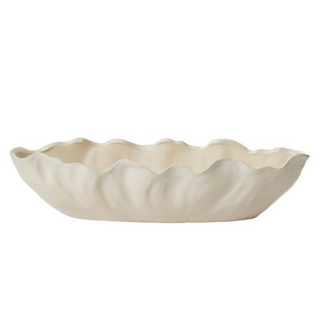 Wavy Rim Off-White Bowl