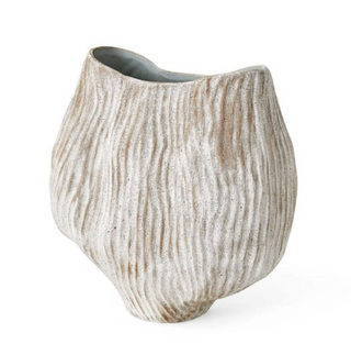 Sculptural Lined Ceramic Vase