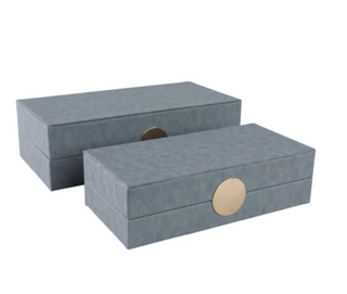 Blue Leather Decorative Box