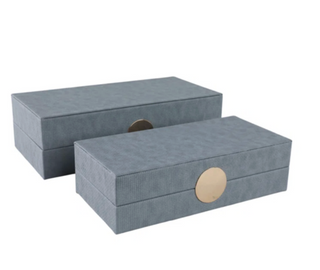 Blue Leather Decorative Box