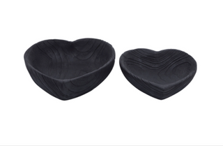 Black Wood Heart Bowl