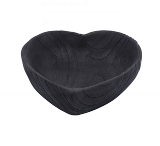 Black Wood Heart Bowl