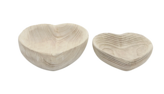 Natural Wood Heart Bowl