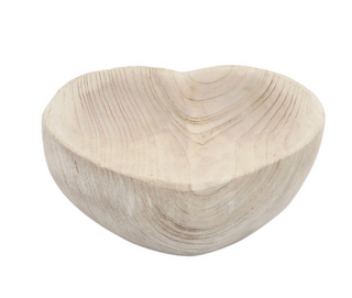 Natural Wood Heart Bowl