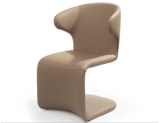 Taupe Faux Leather Dining Chair