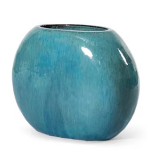 Small Blue Oval Vase