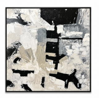 61.25x61.25" Framed Original Black and Gray Artwork