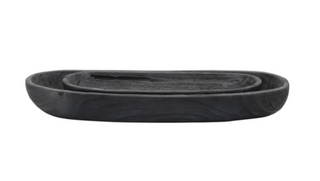 Black Wood Decor Long Plate
