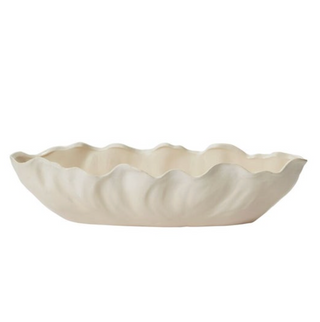 Wavy Rim Off-White Bowl