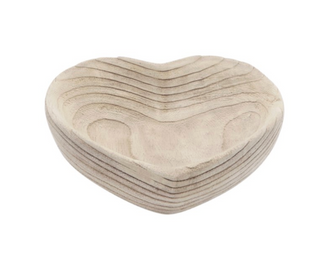 Natural Wood Heart Bowl