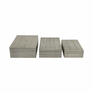 Resin Ridged Black and White Decorative Boxes